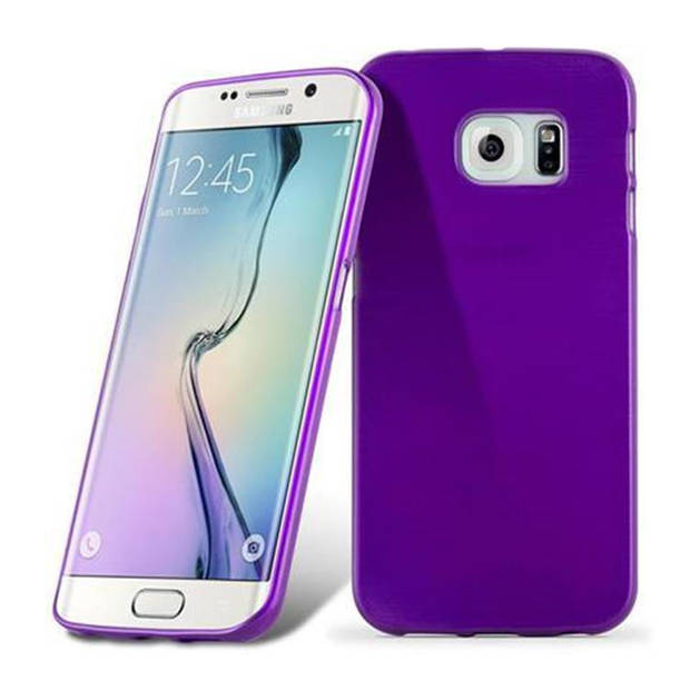 Cadorabo Hoesje geschikt voor Samsung Galaxy S6 EDGE in PAARS - Beschermhoes TPU silicone Case Cover Brushed