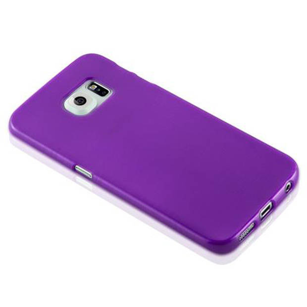 Cadorabo Hoesje geschikt voor Samsung Galaxy S6 EDGE in PAARS - Beschermhoes TPU silicone Case Cover Brushed