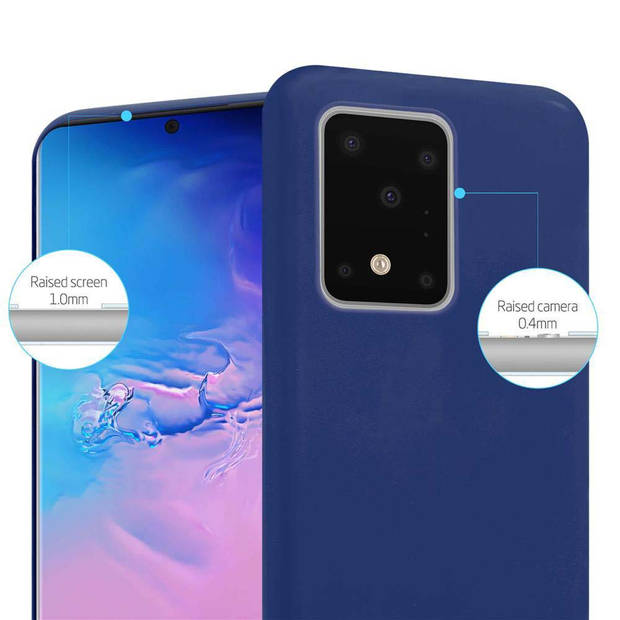 Cadorabo Hoesje geschikt voor Samsung Galaxy S20 ULTRA in CANDY DONKER BLAUW - Beschermhoes TPU silicone Case Cover