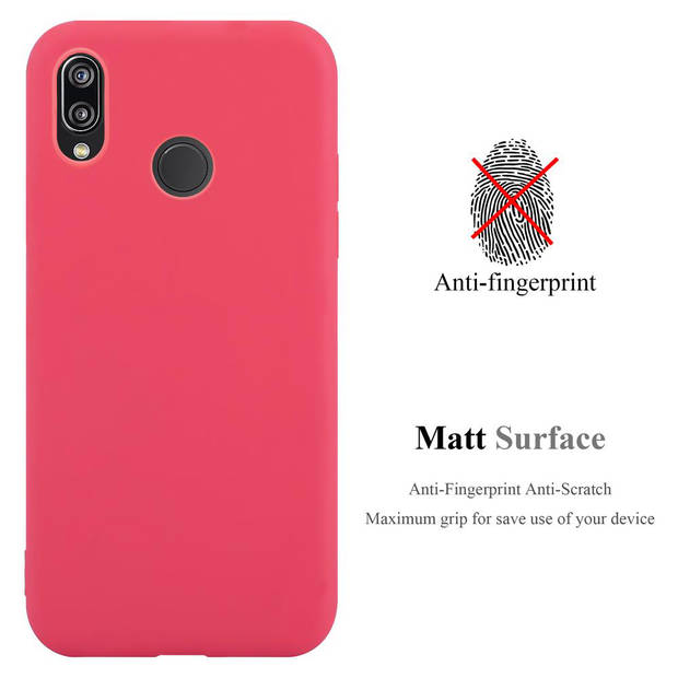 Cadorabo Hoesje geschikt voor Huawei P20 LITE 2018 / NOVA 3E in CANDY ROOD - Beschermhoes TPU silicone Case Cover