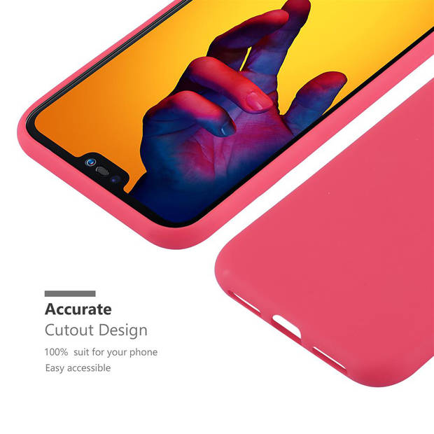 Cadorabo Hoesje geschikt voor Huawei P20 LITE 2018 / NOVA 3E in CANDY ROOD - Beschermhoes TPU silicone Case Cover