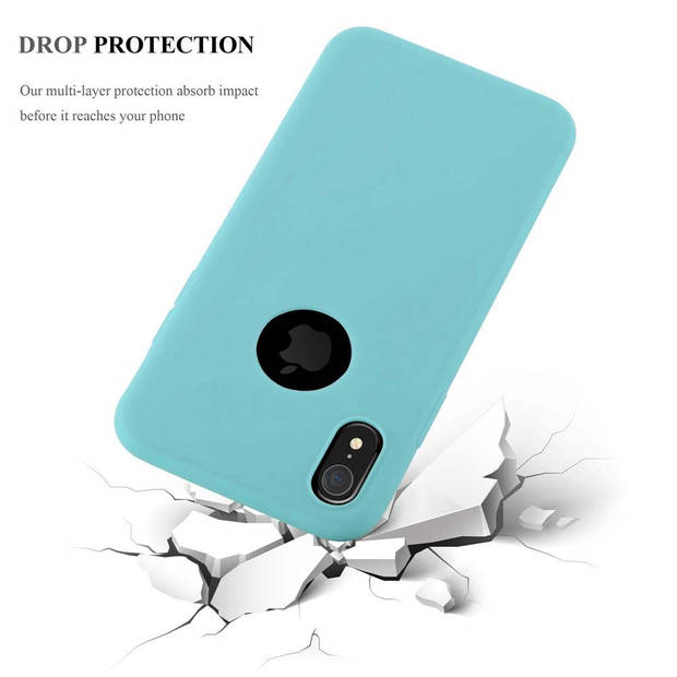 Cadorabo Hoesje geschikt voor Apple iPhone XR in CANDY BLAUW - Beschermhoes TPU silicone Case Cover