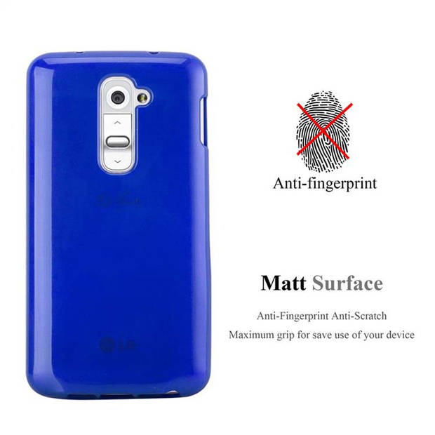 Cadorabo Hoesje geschikt voor LG G2 MINI in BLAUW - Beschermhoes TPU silicone Case Cover Brushed