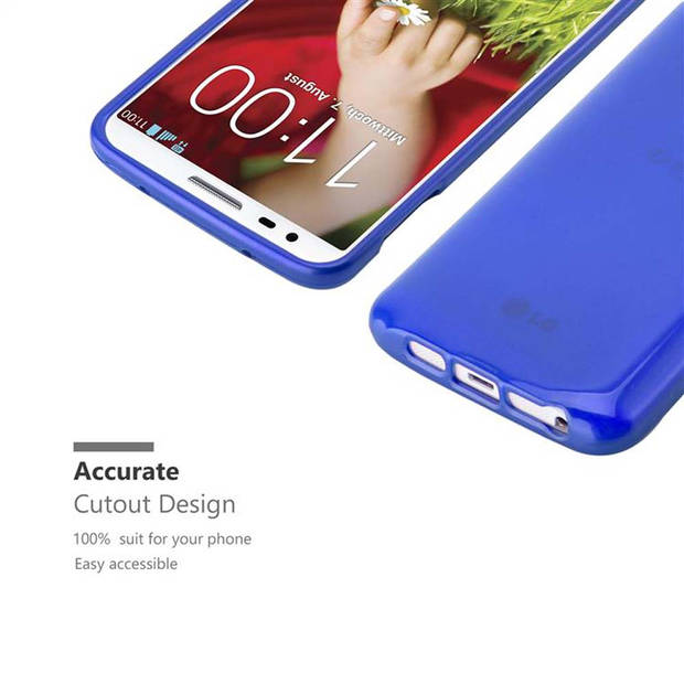 Cadorabo Hoesje geschikt voor LG G2 MINI in BLAUW - Beschermhoes TPU silicone Case Cover Brushed