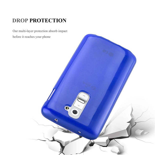 Cadorabo Hoesje geschikt voor LG G2 MINI in BLAUW - Beschermhoes TPU silicone Case Cover Brushed