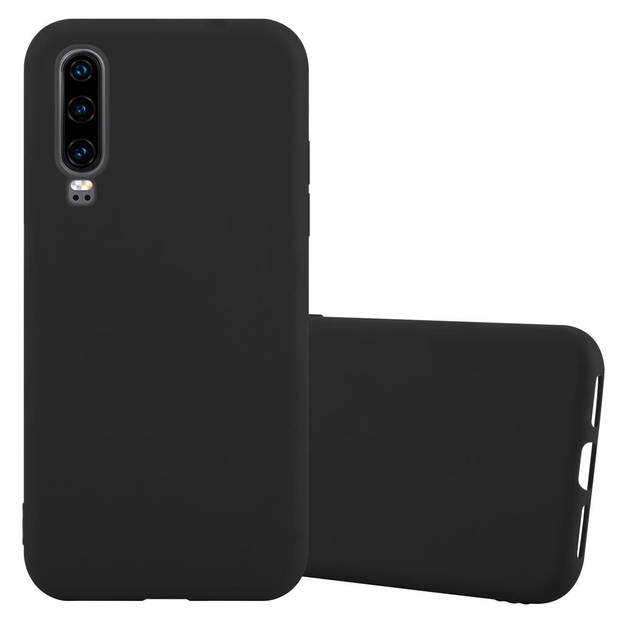 Cadorabo Hoesje geschikt voor Huawei P30 in CANDY ZWART - Beschermhoes TPU silicone Case Cover