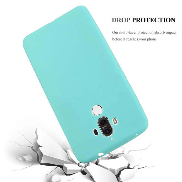 Cadorabo Hoesje geschikt voor Huawei MATE 9 in CANDY BLAUW - Beschermhoes TPU silicone Case Cover