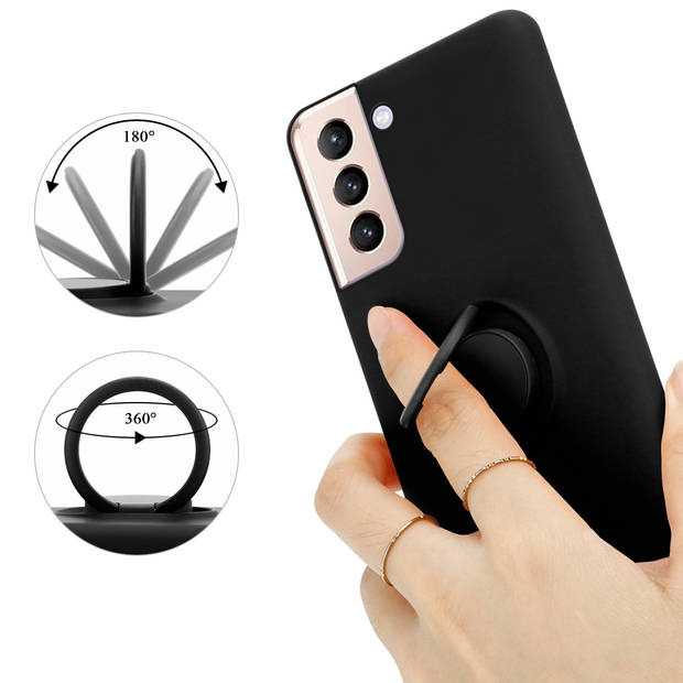 Cadorabo Hoesje geschikt voor Samsung Galaxy S22 PLUS in LIQUID ZWART - Beschermhoes van TPU silicone Case Cover met