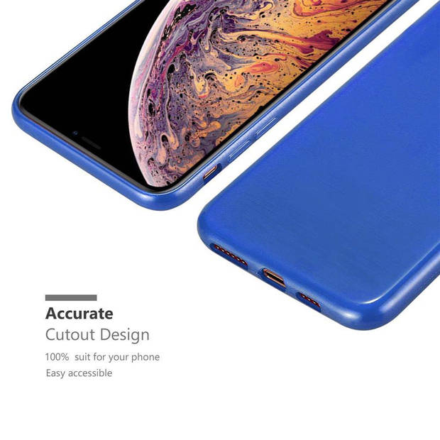 Cadorabo Hoesje geschikt voor Apple iPhone XS MAX in BLAUW - Beschermhoes TPU silicone Case Cover Brushed