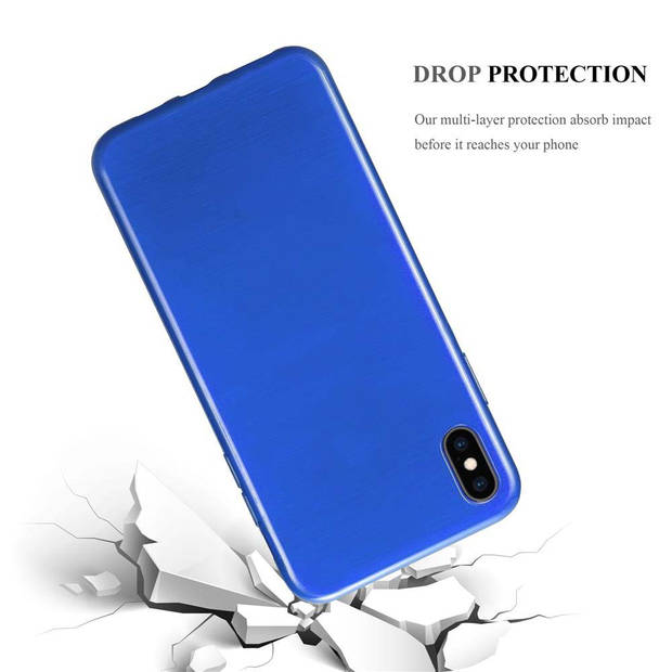 Cadorabo Hoesje geschikt voor Apple iPhone XS MAX in BLAUW - Beschermhoes TPU silicone Case Cover Brushed