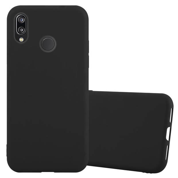 Cadorabo Hoesje geschikt voor Huawei P20 LITE 2018 / NOVA 3E in CANDY ZWART - Beschermhoes TPU silicone Case Cover