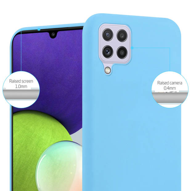 Cadorabo Hoesje geschikt voor Samsung Galaxy A22 4G / M22 / M32 4G in CANDY BLAUW - Beschermhoes TPU silicone Case Cover