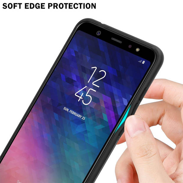 Cadorabo Hoesje geschikt voor Samsung Galaxy A6 PLUS 2018 in ROOD - ZWART - Tweekleurige beschermhoes TPU-silicone Case