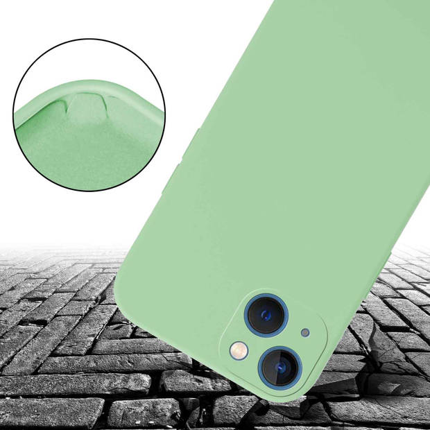 Cadorabo Mobiele telefoon ketting geschikt voor Apple iPhone 13 Hoesje in LIQUID LICHT GROEN - Silicone beschermhoes