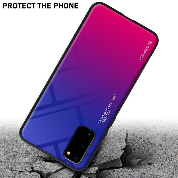 Cadorabo Hoesje geschikt voor Samsung Galaxy S20 in PAARS - ROOD - Tweekleurige beschermhoes TPU-silicone Case Cover