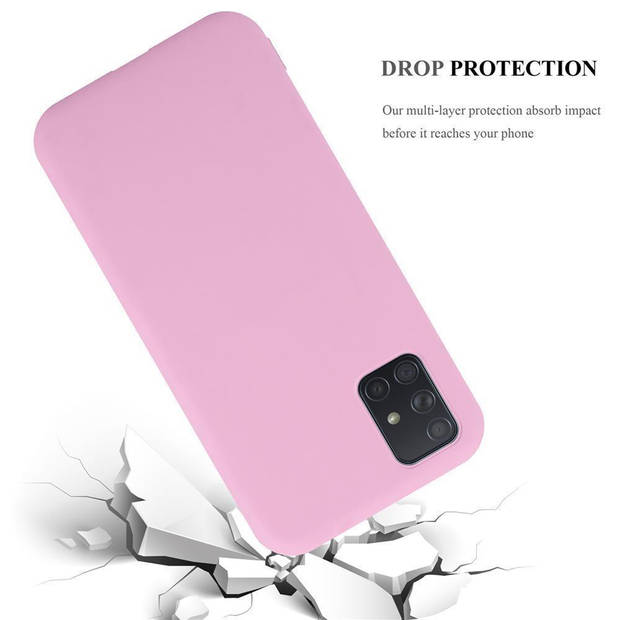 Cadorabo Hoesje geschikt voor Samsung Galaxy A71 4G in CANDY ROZE - Beschermhoes TPU silicone Case Cover