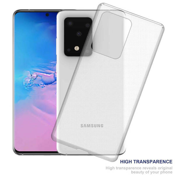 Cadorabo Hoesje geschikt voor Samsung Galaxy S20 ULTRA in VOLLEDIG TRANSPARANT - Beschermhoes Cover gemaakt van TPU