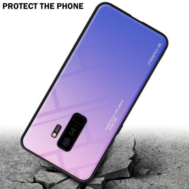 Cadorabo Hoesje geschikt voor Samsung Galaxy S9 PLUS in ROZE - BLAUW - Tweekleurige beschermhoes TPU-silicone Case Cover