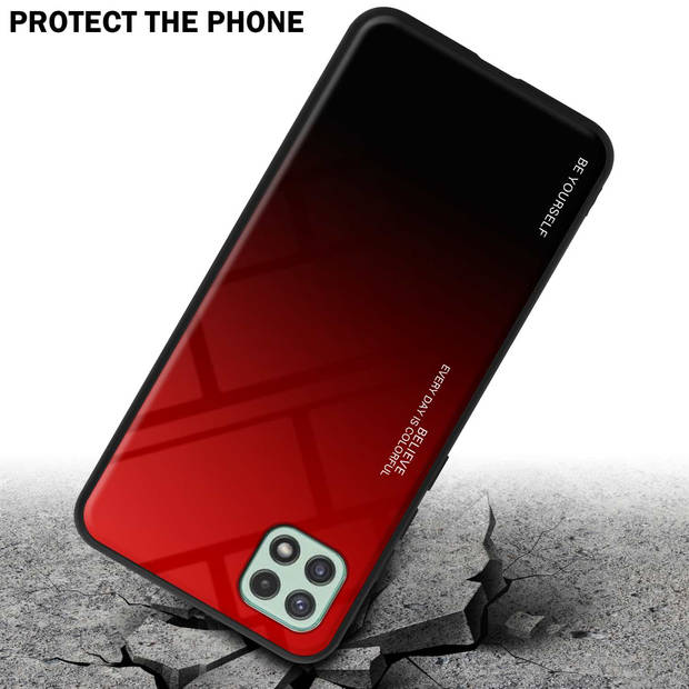 Cadorabo Hoesje geschikt voor Samsung Galaxy A22 5G in ROOD - ZWART - Tweekleurige beschermhoes TPU-silicone Case Cover