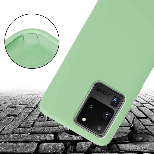 Cadorabo Mobiele telefoon ketting geschikt voor Samsung Galaxy S20 ULTRA Hoesje in LIQUID LICHT GROEN - Silicone