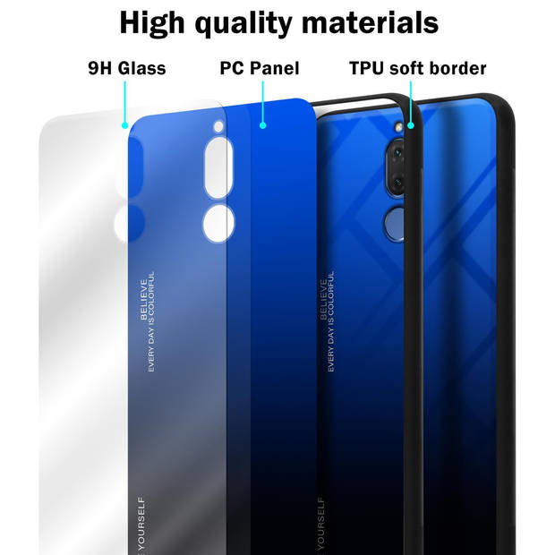 Cadorabo Hoesje geschikt voor Huawei MATE 10 LITE in BLAUW - ZWART - Tweekleurige beschermhoes TPU-silicone Case Cover