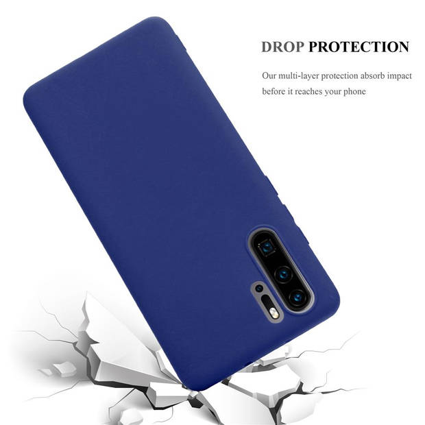 Cadorabo Hoesje geschikt voor Huawei P30 PRO in CANDY DONKER BLAUW - Beschermhoes TPU silicone Case Cover