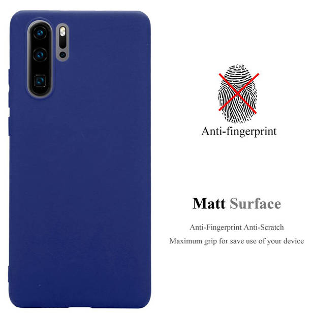 Cadorabo Hoesje geschikt voor Huawei P30 PRO in CANDY DONKER BLAUW - Beschermhoes TPU silicone Case Cover