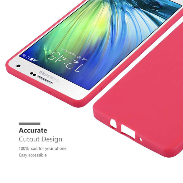 Cadorabo Hoesje geschikt voor Samsung Galaxy A7 2015 in CANDY ROOD - Beschermhoes TPU silicone Case Cover