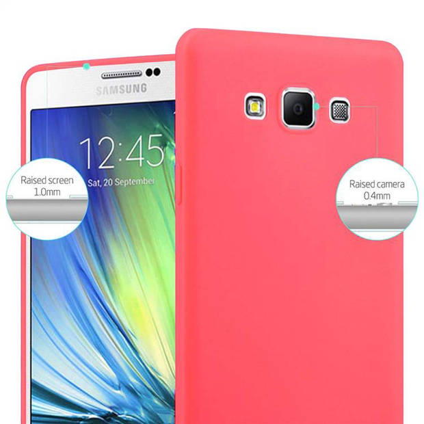 Cadorabo Hoesje geschikt voor Samsung Galaxy A7 2015 in CANDY ROOD - Beschermhoes TPU silicone Case Cover