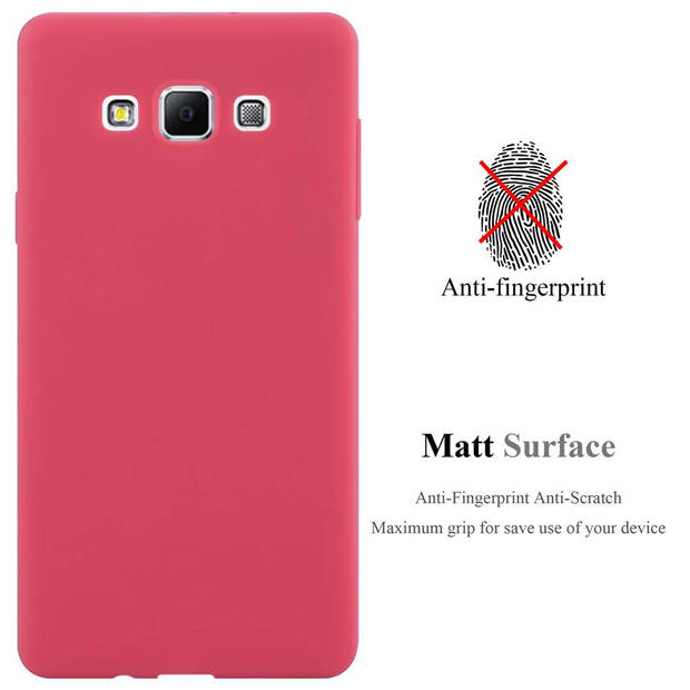 Cadorabo Hoesje geschikt voor Samsung Galaxy A7 2015 in CANDY ROOD - Beschermhoes TPU silicone Case Cover