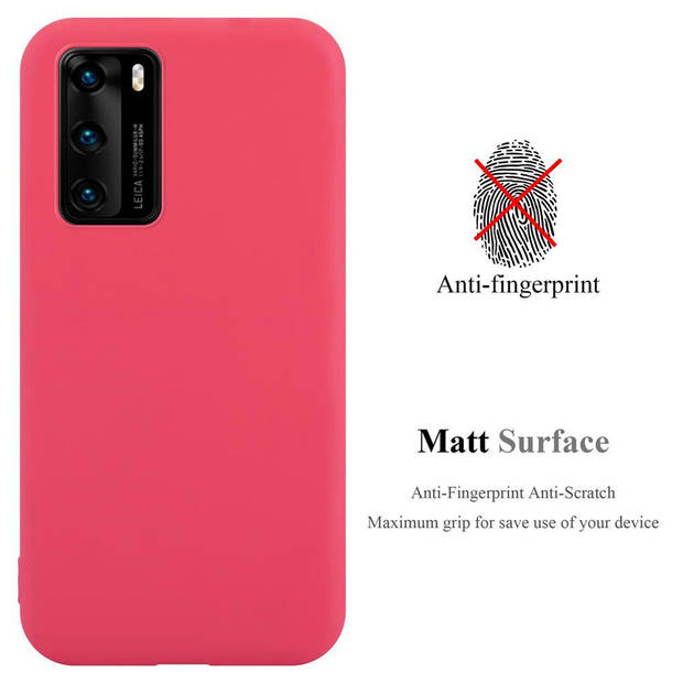 Cadorabo Hoesje geschikt voor Huawei P40 in CANDY ROOD - Beschermhoes TPU silicone Case Cover