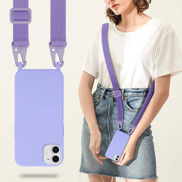 Cadorabo Mobiele telefoon ketting geschikt voor Apple iPhone 11 Hoesje in LIQUID LICHT PAARS - Silicone beschermhoes