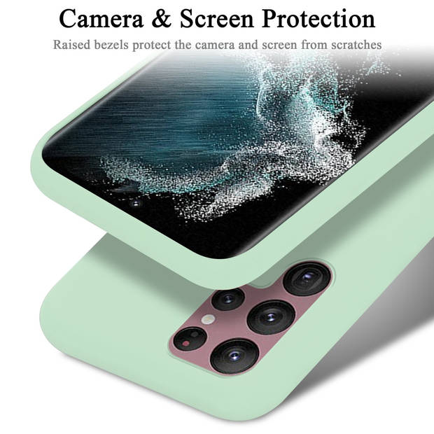 Cadorabo Hoesje geschikt voor Samsung Galaxy S22 ULTRA Case in LIQUID LICHT GROEN - Beschermhoes TPU silicone Cover