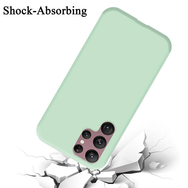 Cadorabo Hoesje geschikt voor Samsung Galaxy S22 ULTRA Case in LIQUID LICHT GROEN - Beschermhoes TPU silicone Cover