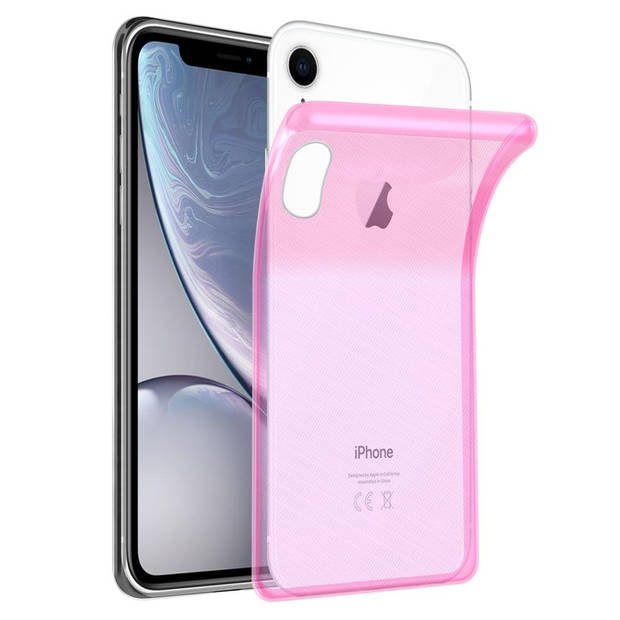 Cadorabo Hoesje geschikt voor Apple iPhone XR in TRANSPARANT ROZE - Beschermhoes Cover gemaakt van TPU Silicone Case