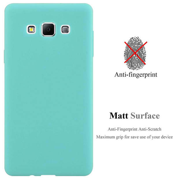 Cadorabo Hoesje geschikt voor Samsung Galaxy A7 2015 in CANDY BLAUW - Beschermhoes TPU silicone Case Cover