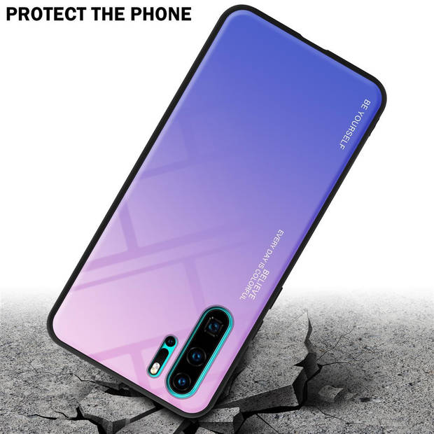Cadorabo Hoesje geschikt voor Huawei P30 PRO in ROZE - BLAUW - Tweekleurige beschermhoes TPU-silicone Case Cover