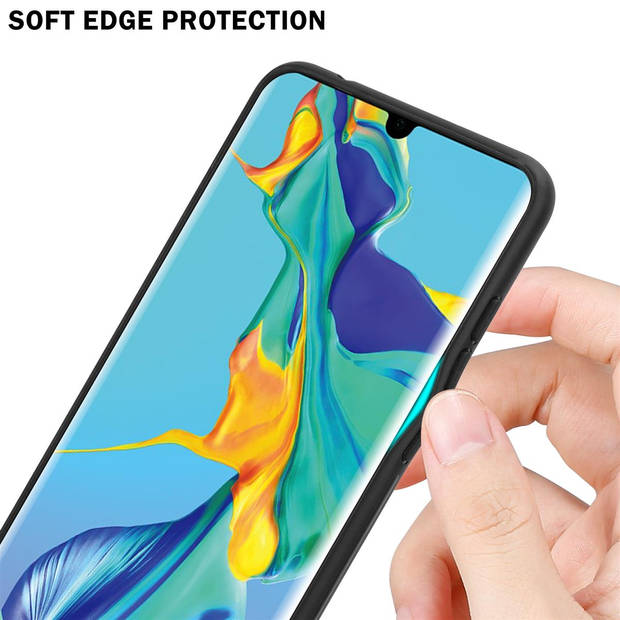 Cadorabo Hoesje geschikt voor Huawei P30 PRO in BLAUW - ZWART - Tweekleurige beschermhoes TPU-silicone Case Cover