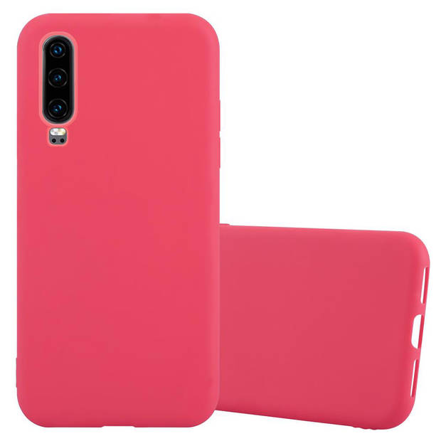 Cadorabo Hoesje geschikt voor Huawei P30 in CANDY ROOD - Beschermhoes TPU silicone Case Cover