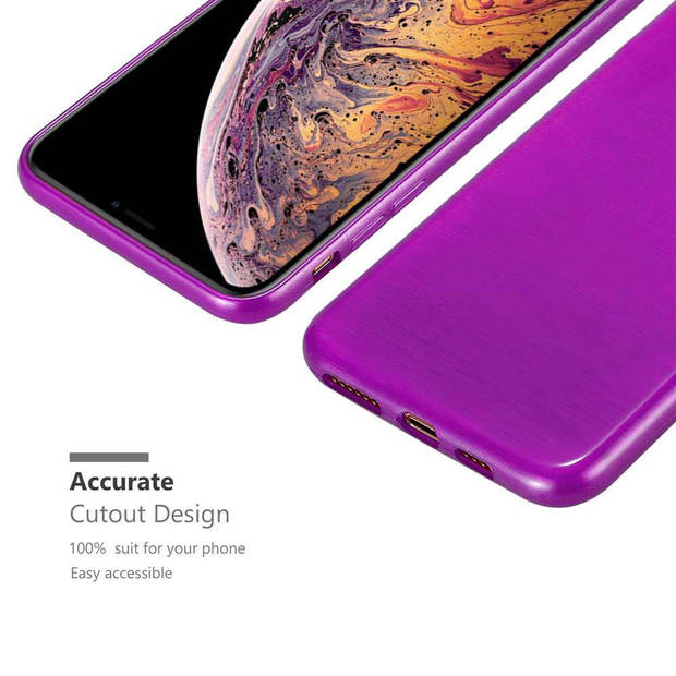 Cadorabo Hoesje geschikt voor Apple iPhone XS MAX in PAARS - Beschermhoes TPU silicone Case Cover Brushed