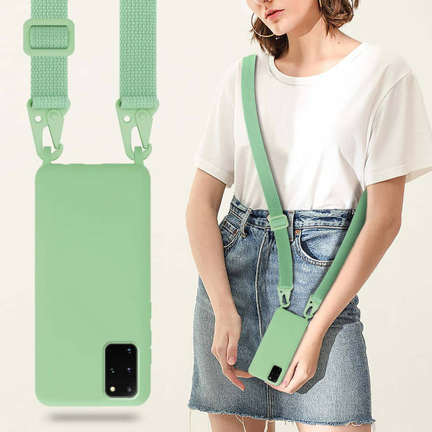 Cadorabo Mobiele telefoon ketting geschikt voor Samsung Galaxy S20 PLUS Hoesje in LIQUID LICHT GROEN - Silicone