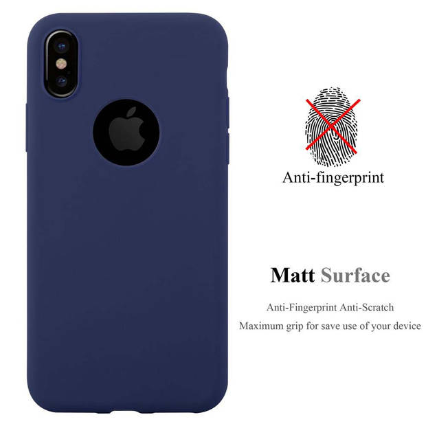 Cadorabo Hoesje geschikt voor Apple iPhone XS MAX in CANDY DONKER BLAUW - Beschermhoes TPU silicone Case Cover