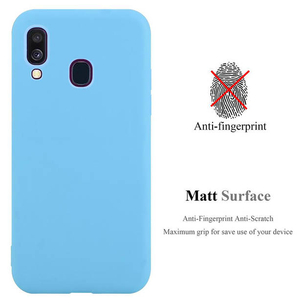 Cadorabo Hoesje geschikt voor Samsung Galaxy A40 in CANDY BLAUW - Beschermhoes TPU silicone Case Cover