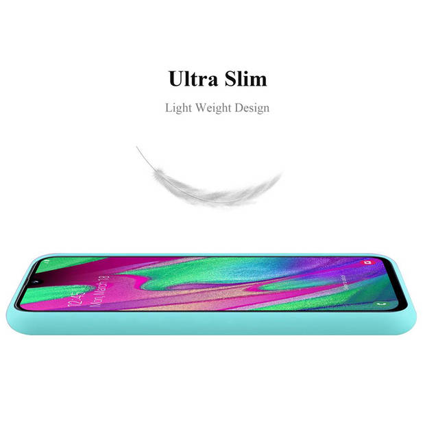 Cadorabo Hoesje geschikt voor Samsung Galaxy A40 in CANDY BLAUW - Beschermhoes TPU silicone Case Cover