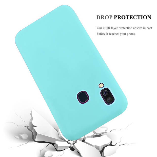 Cadorabo Hoesje geschikt voor Samsung Galaxy A40 in CANDY BLAUW - Beschermhoes TPU silicone Case Cover