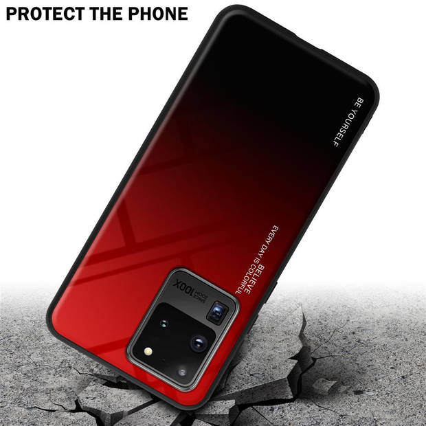 Cadorabo Hoesje geschikt voor Samsung Galaxy S20 ULTRA in ROOD - ZWART - Tweekleurige beschermhoes TPU-silicone Case