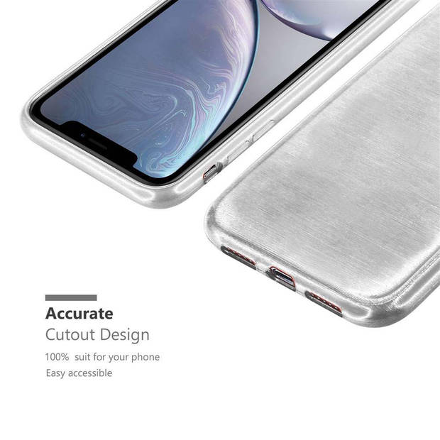 Cadorabo Hoesje geschikt voor Apple iPhone XR in ZILVER - Beschermhoes TPU silicone Case Cover Brushed