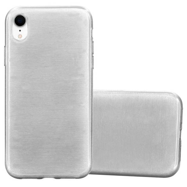 Cadorabo Hoesje geschikt voor Apple iPhone XR in ZILVER - Beschermhoes TPU silicone Case Cover Brushed