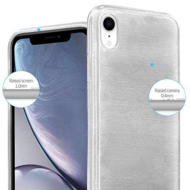 Cadorabo Hoesje geschikt voor Apple iPhone XR in ZILVER - Beschermhoes TPU silicone Case Cover Brushed