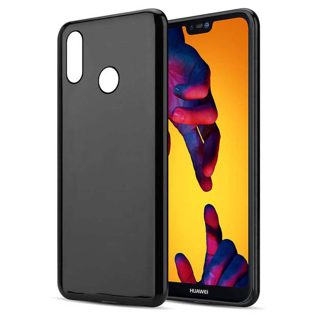 Cadorabo Hoesje geschikt voor Huawei P20 LITE 2018 / NOVA 3E in ZWART - Beschermhoes Cover gemaakt van TPU Silicone Case